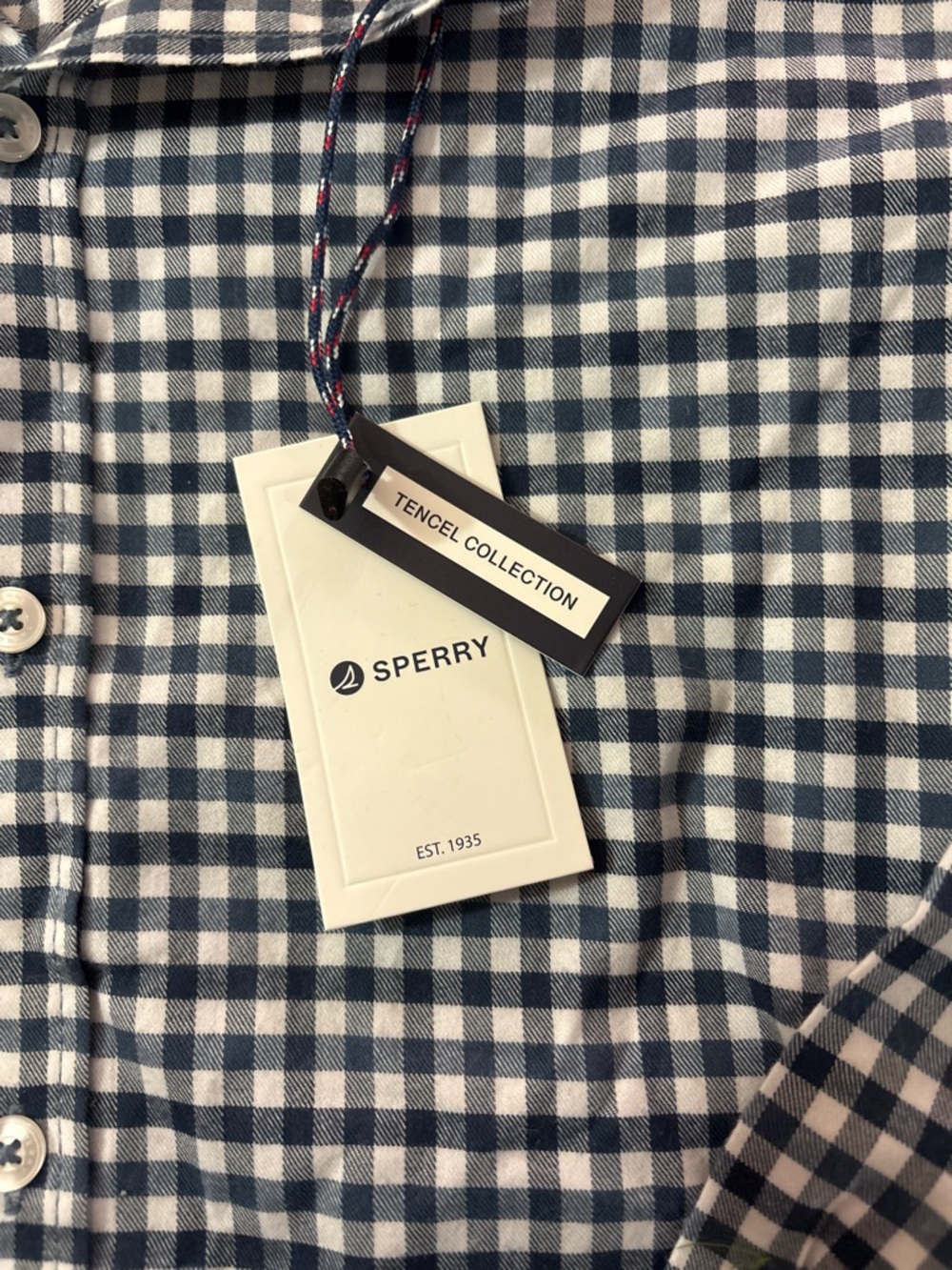 NWT Sperry checkered long sleeve shirt - Picture 3 of 8